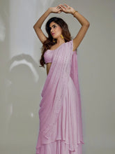 Mauve Crush Chikankari Lehenga Saree